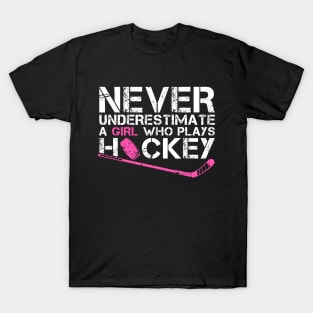 Funny Ice Hockey Player For Women Girls Hockey Lovers T-Shirt